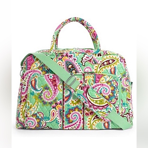 Vera Bradley Tutti Frutti Paisley Weekend Duffle Bag w/Shoulder Strap - Picture 2 of 16